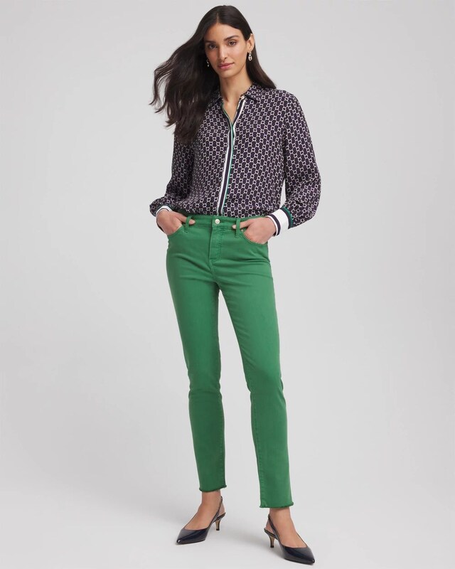 Girlfriend Fray Hem Ankle Jeans - image 2